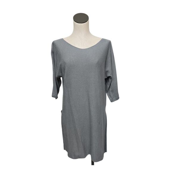 Peruvian Connection Tunic Top Womens Size Small Grey Pima Cotton Linen Knit - Picture 1 of 10